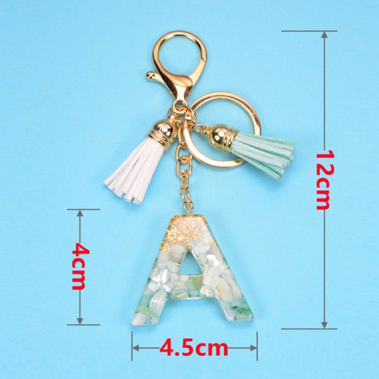 2 PCS Gold Foil English Letter Tassel Keychain Bag Decoration Pendant(R) - Key Rings by buy2fix | Online Shopping UK | buy2fix