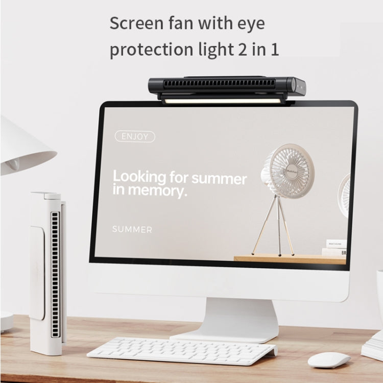 JXS-GP1 Computer Screen Bladeless Turbo Silent Fan With Eye Protection Light Function(White) by buy2fix
