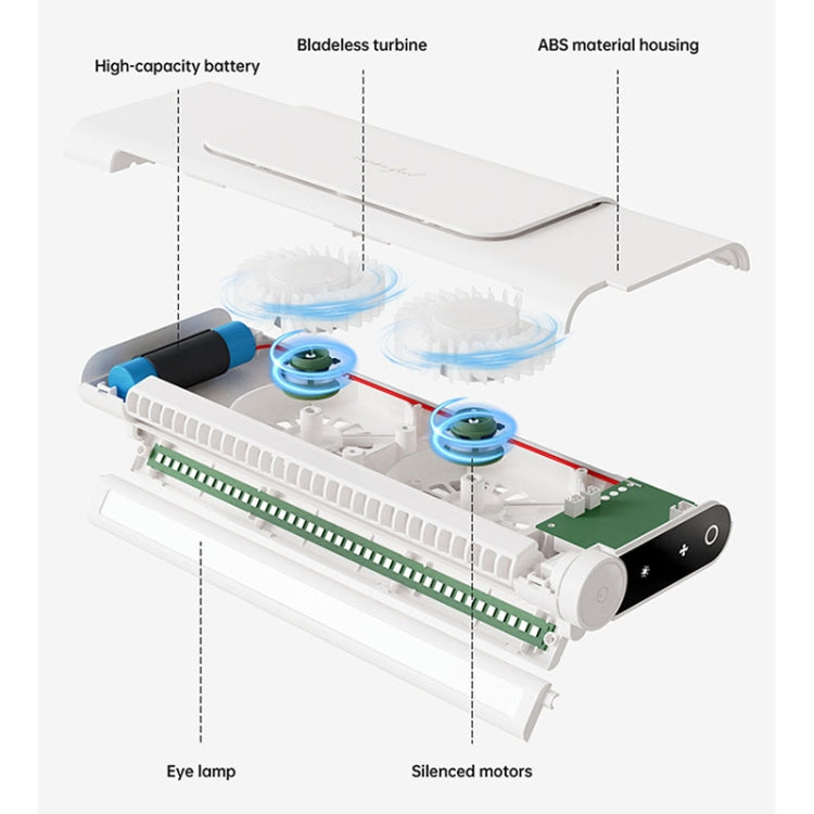 JXS-GP1 Computer Screen Bladeless Turbo Silent Fan With Eye Protection Light Function(Black) by buy2fix