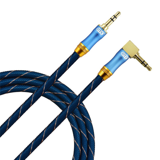 Câble d'extension de câble audio de voiture 3,5 mm à 90 degrés EMK, longueur du câble: 3 M (bleu)