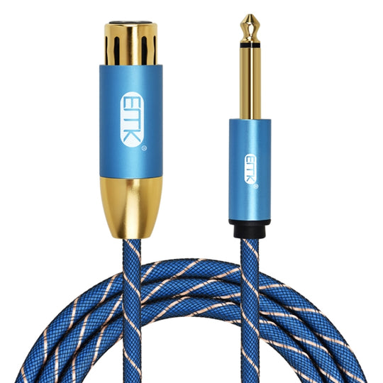 EMK KN603 Ligne de microphone audio équilibrée Canon Line 2 broches 6,5 mm, longueur du câble: 5 m (bleu)