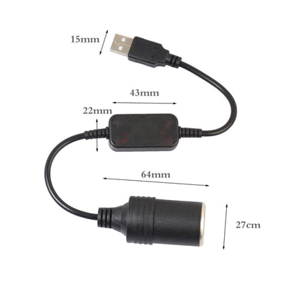 2 PCS Car USB to Cigarette Lighter Socket 5V to 12V Boost Power Adapter Cable, Model: 1.2m - Cigar Socket by buy2fix | Online Shopping UK | buy2fix