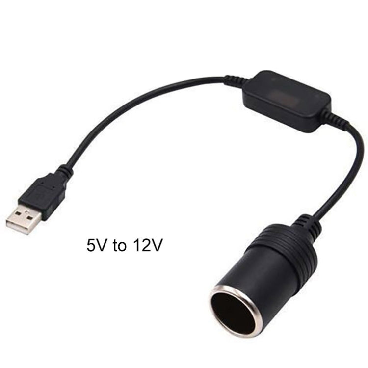 2 PCS Car USB to Cigarette Lighter Socket 5V to 12V Boost Power Adapter Cable, Model: 1.2m - Cigar Socket by buy2fix | Online Shopping UK | buy2fix