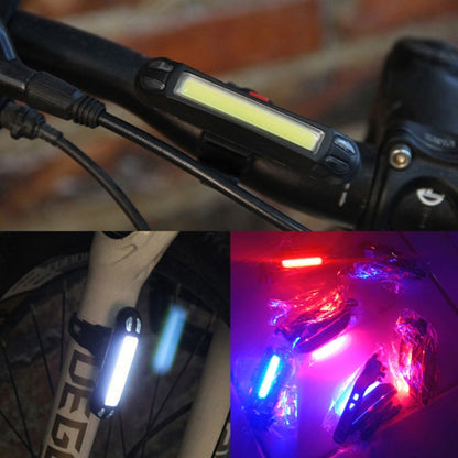 LED Rechargeable Bicycle Warning Strip Tail Light(OPP Red&Blue Light) by buy2fix