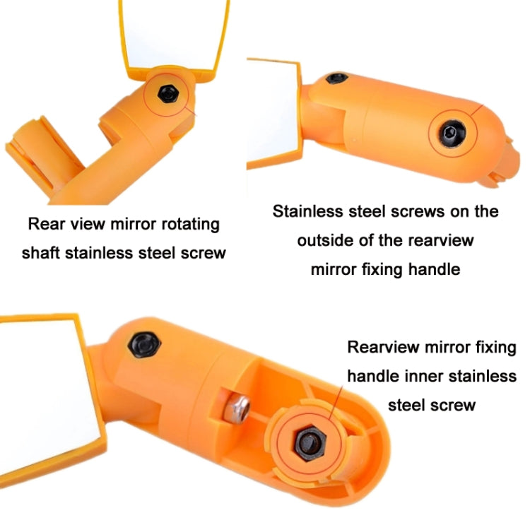 2 Pairs Adjustable Bicycle Flat Rearview Mirror Cycling Accessories(Red) by buy2fix