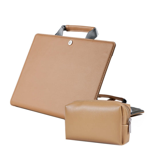 Laptop Bag Protective Case Tote Bag For MacBook Pro 15.4 inch, Color: Khaki + Power Bag by buy2fix