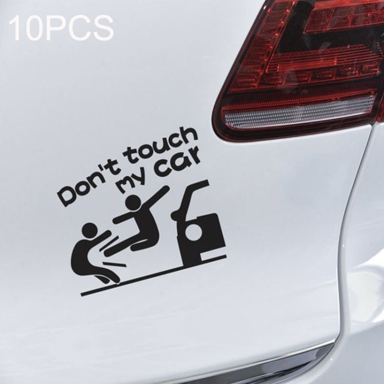 10PCS Reflective Funny Text Do Not Touch My Car Car Sticker(Black) - Decorative Sticker by buy2fix | Online Shopping UK | buy2fix