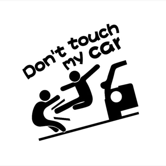 10PCS Reflective Funny Text Do Not Touch My Car Car Sticker(Black) - Decorative Sticker by buy2fix | Online Shopping UK | buy2fix