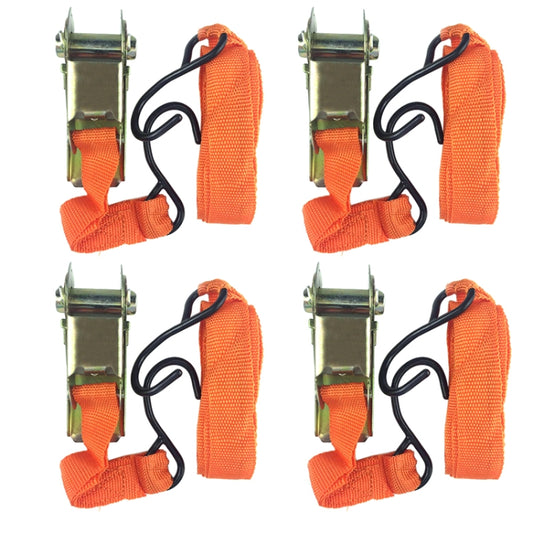 4PCS 15 Inch Tensioner Ratchet Strap Car Ratchet Thread Tensioner(Orange) - Towing Bars by buy2fix | Online Shopping UK | buy2fix