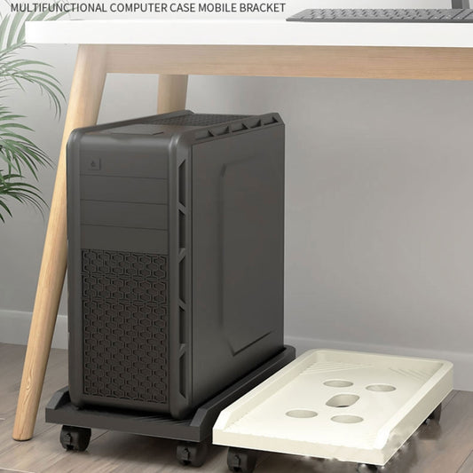 036-1 Desktop Computer Host Increased Rack with Wheels, Spec: Parallel Wheel (Black) - Host Bracket by buy2fix | Online Shopping UK | buy2fix