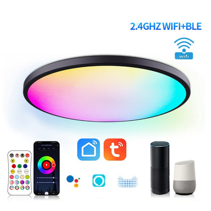RGBCW Smart Graffiti App Voice Ceiling Light, Voltage: US Standard 110V-130V(White Frame) - Smart Light Bulbs by buy2fix | Online Shopping UK | buy2fix
