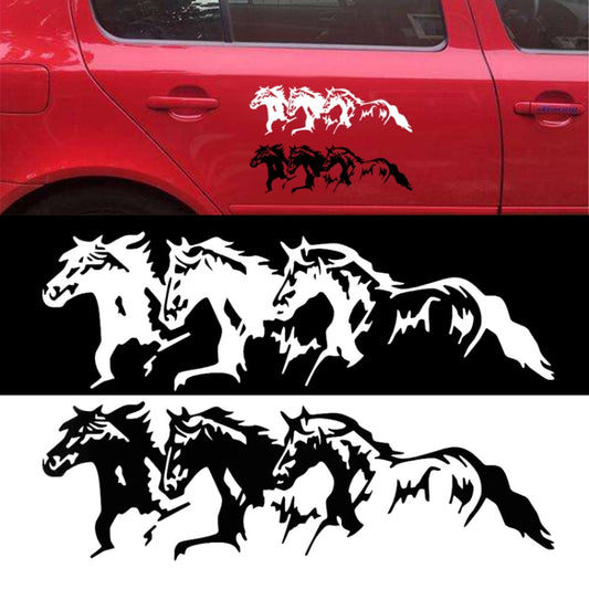 5PCS FGM-002 Carving Reflective Stickers Galloping Horse Car Body Sticker(White) - Decorative Sticker by buy2fix | Online Shopping UK | buy2fix