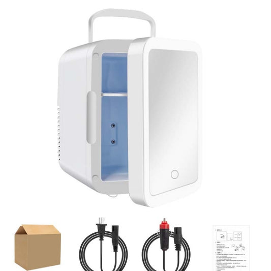 4L  45W Home Car Dual Purpose Refrigerator With Touch Light Makeup Mirror,CN Plug(White) - Refrigerators & Accessories by buy2fix | Online Shopping UK | buy2fix