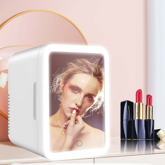 4L  45W Home Car Dual Purpose Refrigerator With Touch Light Makeup Mirror,CN Plug(White) - Refrigerators & Accessories by buy2fix | Online Shopping UK | buy2fix