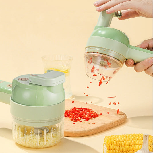 4 In 1 Handheld Electric Vegetable Cutter Set Garlic Mud Masher Garlic Chopper - Stirrer & Squeezer by buy2fix | Online Shopping UK | buy2fix