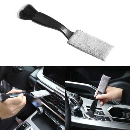 D-4527 Car Dust Cleaning Double-hended Soft Bristle Detail Brush(Black) - Car washing supplies by buy2fix | Online Shopping UK | buy2fix