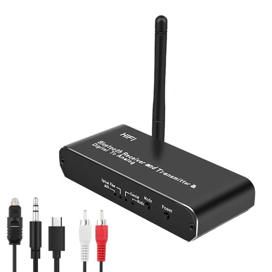 D09 2 In 1 AUX Wireless Bluetooth Receiver RCA Fiber Coaxial Bluetooth Transmitter - Audio Receiver Transmitter by buy2fix | Online Shopping UK | buy2fix
