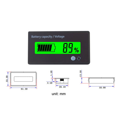 L6133 LCD Electric Motorcycle Power Display, Style: Button Front White Backlight - Electrical Instruments by buy2fix | Online Shopping UK | buy2fix