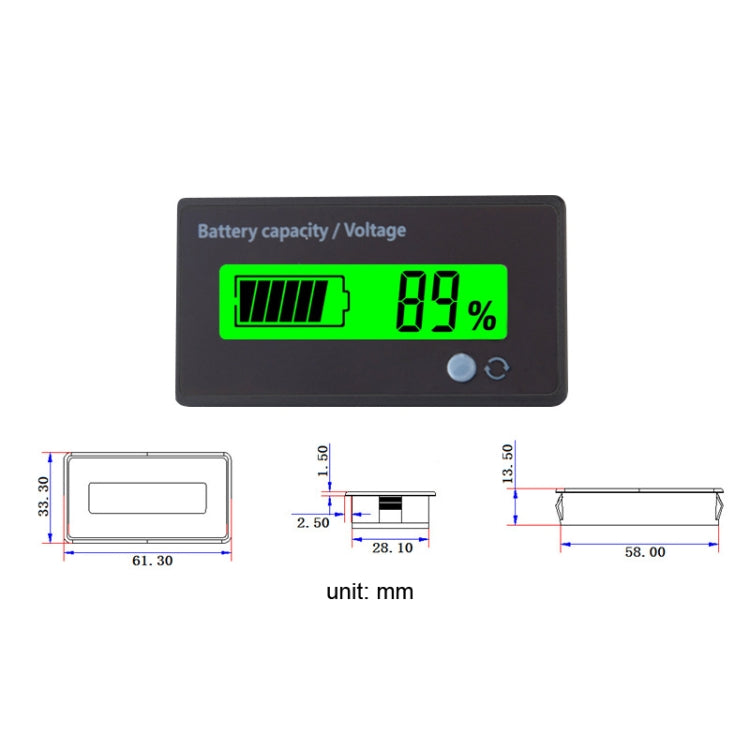L6133 LCD Electric Motorcycle Power Display, Style: Internal Blue Backlight - Electrical Instruments by buy2fix | Online Shopping UK | buy2fix