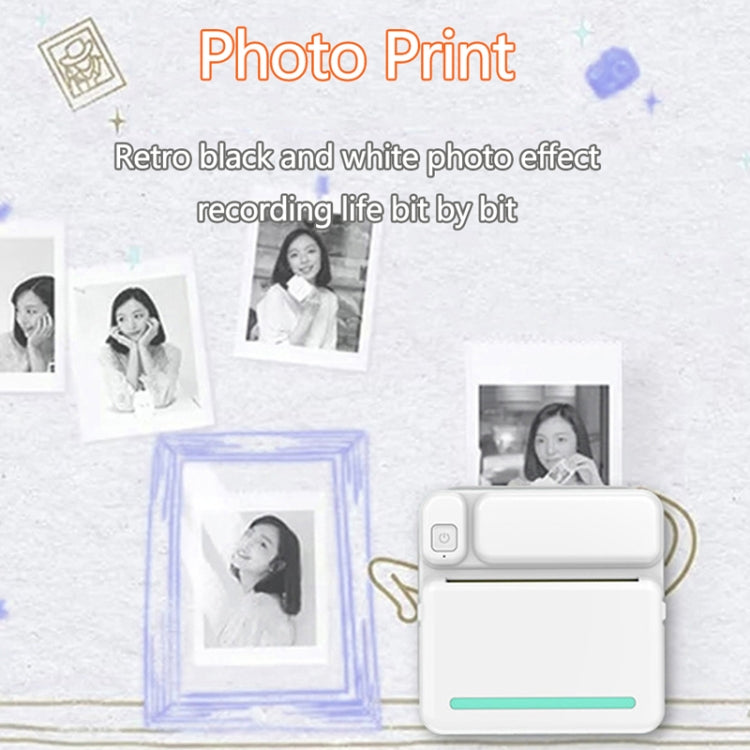 C19 200DPI Student Homework Printer Bluetooth Inkless Pocket Printer Blue Sticker x 5 by buy2fix