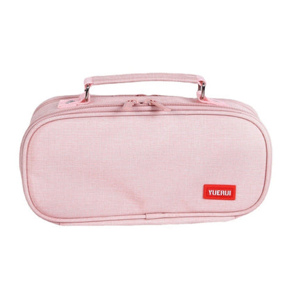 Large Capacity Multi-layer Portable Stationery Bag Canvas Pen Bag(Pink) - Pen Holder by buy2fix | Online Shopping UK | buy2fix