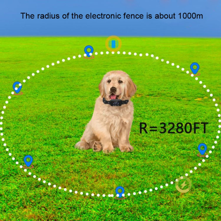 Dog Trainer Electronic Fence Smart GPS Wireless Bark Stop(Black) - Training Aids by buy2fix | Online Shopping UK | buy2fix