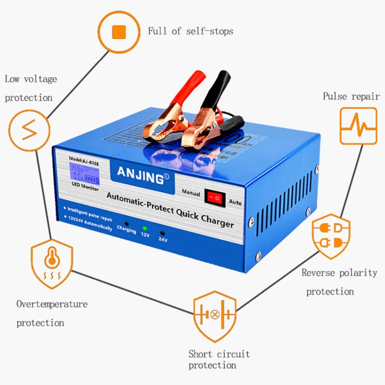 ANJING AJ-618E Battery Charger Car Battery Repairer, Model: UK Plug by buy2fix
