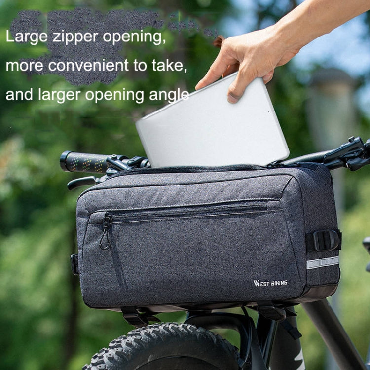 WEST BIKING YP0707301 Mountain Bike Handlebar Bag Multifunctional Large Capacity Head Bag(Grey) by WEST BIKING