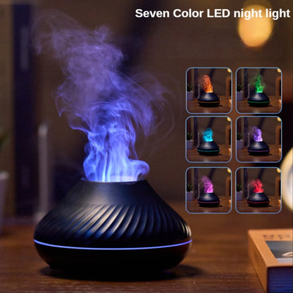 DQ705 Volcanic Flame Aroma Diffuser Essential Oil Lamp Air Humidifier with Color Night Light(Beige) - Air Purifiers & Accessories by buy2fix | Online Shopping UK | buy2fix