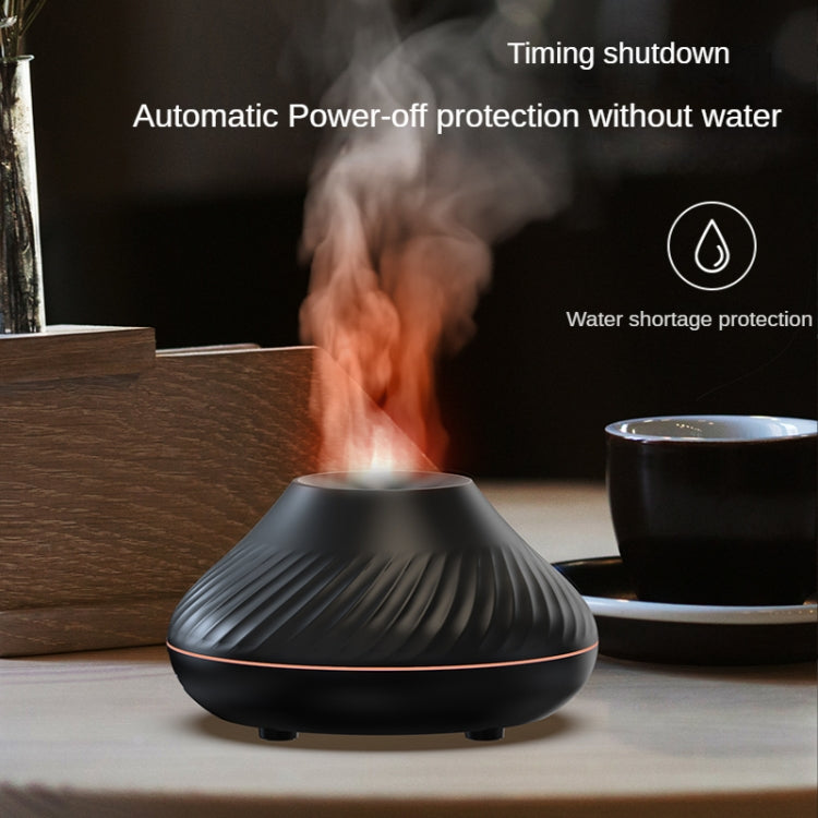 DQ705 Volcanic Flame Aroma Diffuser Essential Oil Lamp Air Humidifier with Color Night Light(Beige) - Air Purifiers & Accessories by buy2fix | Online Shopping UK | buy2fix