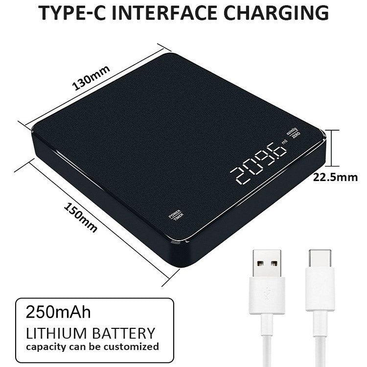 Household LED Electronic Coffee Scale, Specification: Black by buy2fix