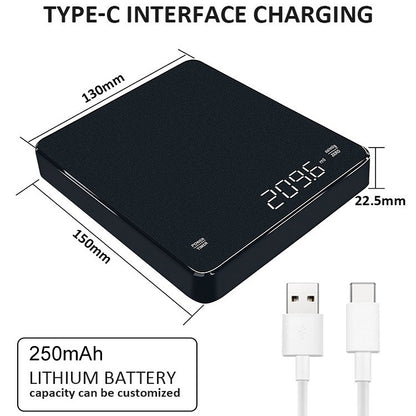 Household LED Electronic Coffee Scale, Specification: Black by buy2fix