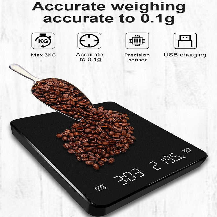Household LED Electronic Coffee Scale, Specification: Black by buy2fix
