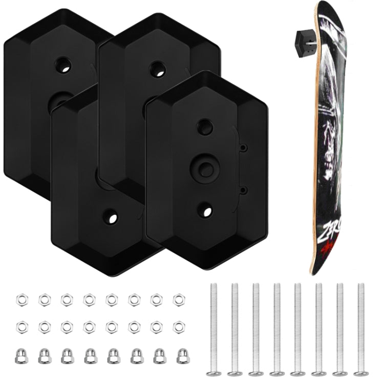 Wall Mount Skateboard Stand For Skateboard Deck Display and Storage(Black) - Accessories & Parts by buy2fix | Online Shopping UK | buy2fix
