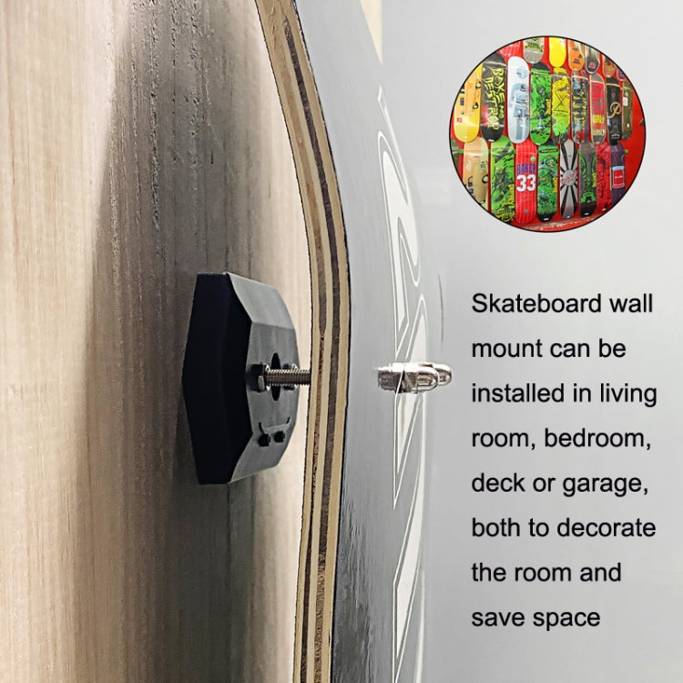 Wall Mount Skateboard Stand For Skateboard Deck Display and Storage(Black) - Accessories & Parts by buy2fix | Online Shopping UK | buy2fix