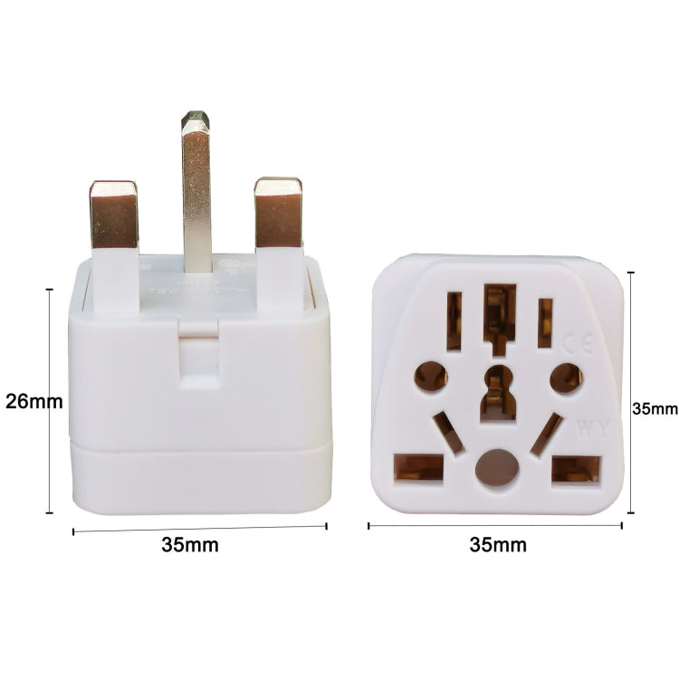 2 PCS WY-7 10A 250V UK Plug Converter(White) - Plug Adaptor by buy2fix | Online Shopping UK | buy2fix