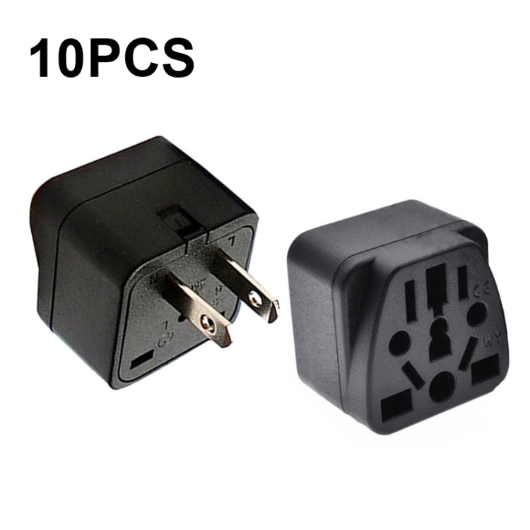 10 PCS WY-6 10A 250V Porous US Conversion Plug(Black) by buy2fix