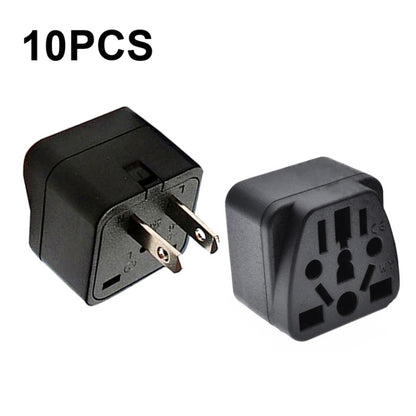 10 PCS WY-6 10A 250V Porous US Conversion Plug(Black) by buy2fix