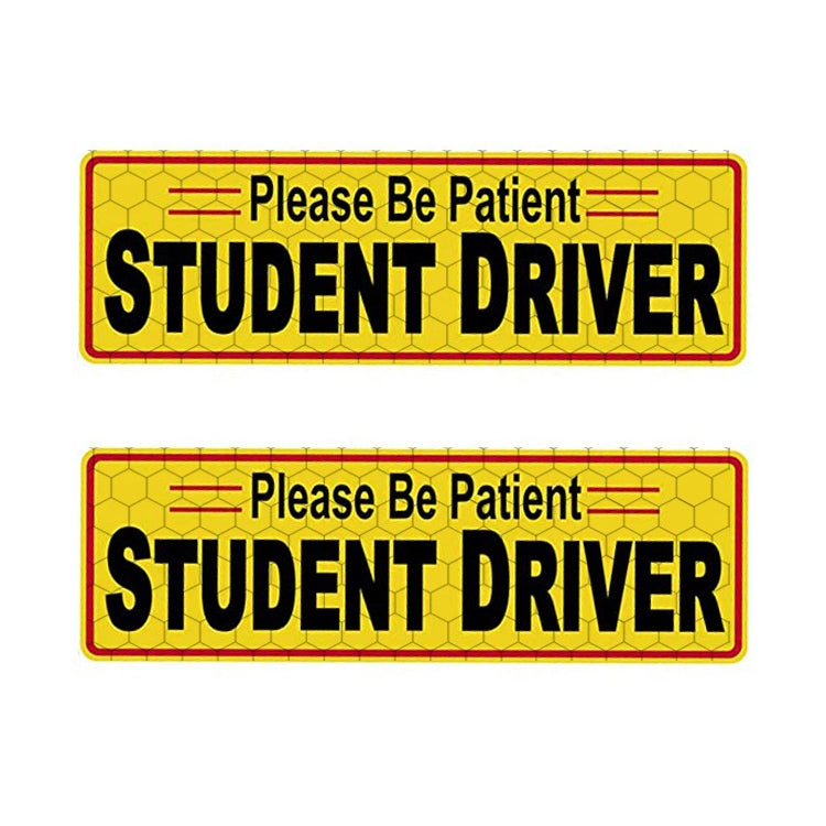 2 PCS STUDENT DRIVER Novice Car Sticker Magnetic Reflective Car Sticker 25 x 8 cm(Type B) - Warning Sticker by buy2fix | Online Shopping UK | buy2fix
