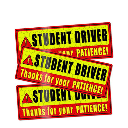 2 PCS STUDENT DRIVER Novice Car Sticker Magnetic Reflective Car Sticker 25 x 8 cm(Type B) - Warning Sticker by buy2fix | Online Shopping UK | buy2fix