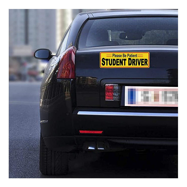 2 PCS STUDENT DRIVER Novice Car Sticker Magnetic Reflective Car Sticker 25 x 8 cm(Type B) - Warning Sticker by buy2fix | Online Shopping UK | buy2fix