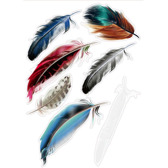 5 Sets Car 3D Feather Body Sticker Scratch Blocking Sticker(Style 3)