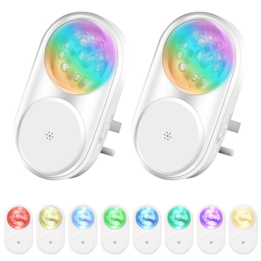 2 PCS Smart LED Light Control Night Light RGB Colorful Atmosphere Light with Sleeping Light(UK Plug) - Sensor LED Lights by buy2fix | Online Shopping UK | buy2fix