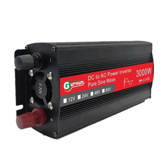 Gurxun Sine Wave Inverter 3000W 12/24/48/60V To 220V Car Boost Converter, Specification: 48V-220V - Pure Sine Wave by buy2fix | Online Shopping UK | buy2fix