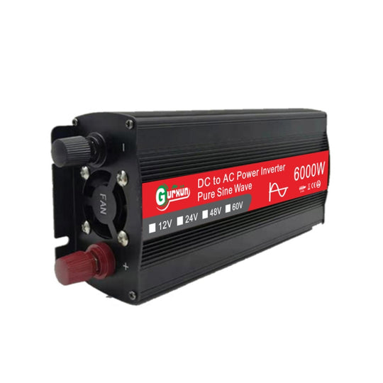 Onduleur à onde sinusoïdale haute puissance Gurxun 6000 W avec affichage numérique unique, spécifications : 48 V-220 V