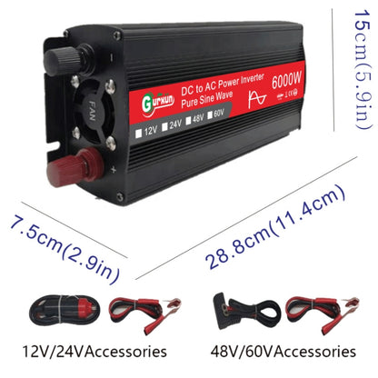 Gurxun 6000W High Power Sine Wave Inverter With Single Digital Display, Specification: 48V-220V - Pure Sine Wave by Gurxun | Online Shopping UK | buy2fix