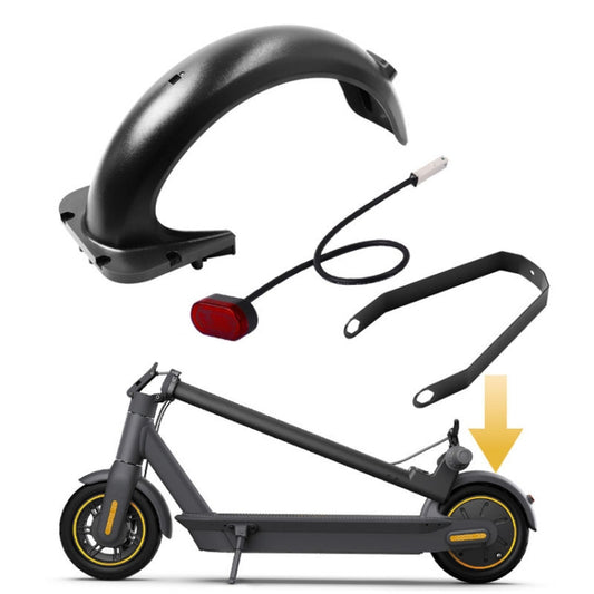 X0255 Electric Scooter Rear Push Board With Taill Light For Ninebot Max G30(Black) - Accessories & Parts by buy2fix | Online Shopping UK | buy2fix
