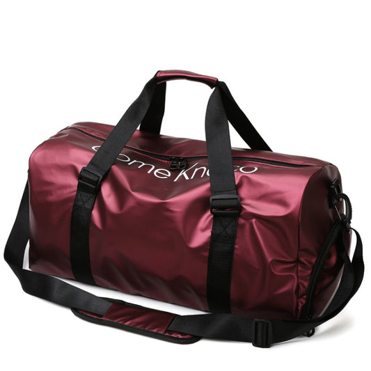 B-316 Large Capacity Glossy Waterproof Fitness Bag Luggage Bag(Red) - Travel Bags by buy2fix | Online Shopping UK | buy2fix