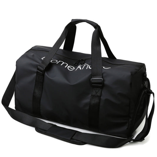 B-316 Large Capacity Glossy Waterproof Fitness Bag Luggage Bag(Black) - Travel Bags by buy2fix | Online Shopping UK | buy2fix