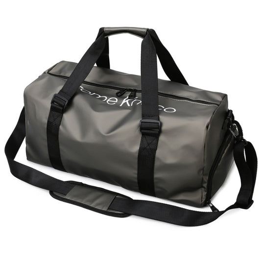 B-316 Large Capacity Glossy Waterproof Fitness Bag Luggage Bag(Grey) - Travel Bags by buy2fix | Online Shopping UK | buy2fix